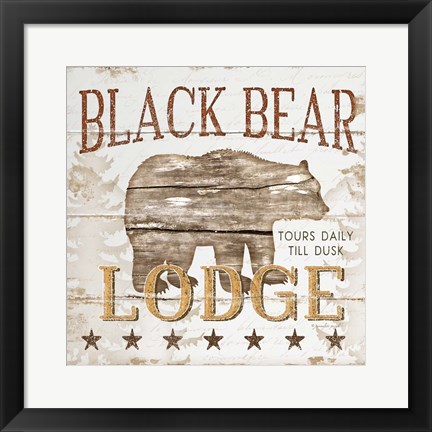 Framed Black Bear Lodge Print