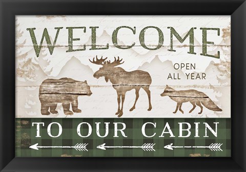 Framed Welcome to Our Cabin Print