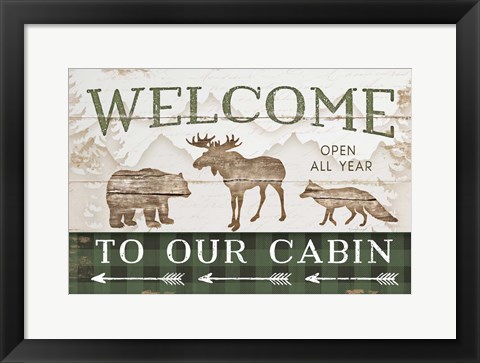 Framed Welcome to Our Cabin Print