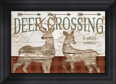 Framed Deer Crossing Print