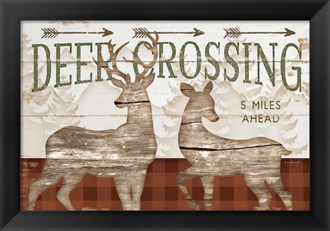 Framed Deer Crossing Print