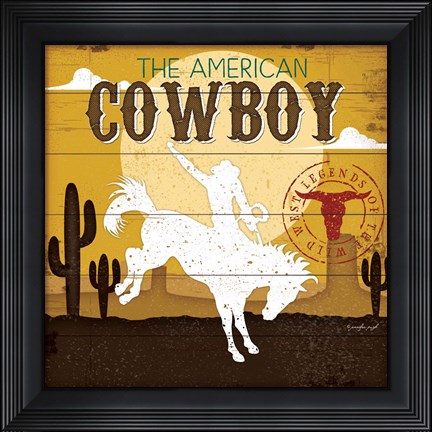 Framed American Cowboy Print