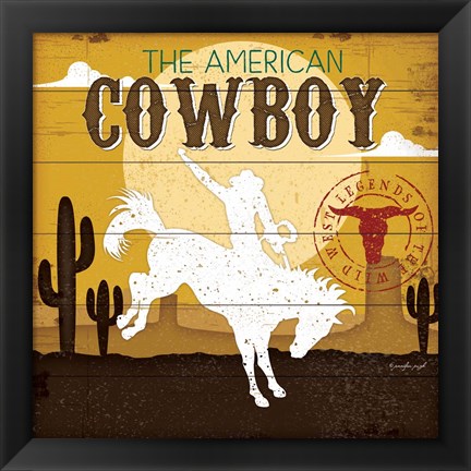 Framed American Cowboy Print