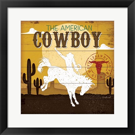 Framed American Cowboy Print