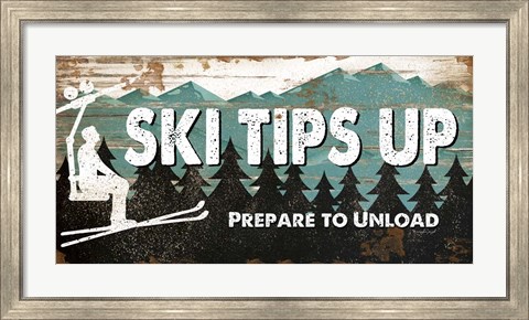 Framed Ski Tips Up Print