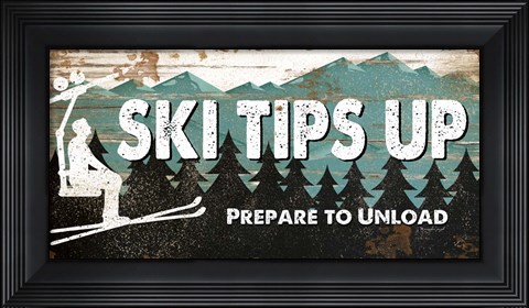 Framed Ski Tips Up Print