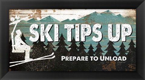Framed Ski Tips Up Print