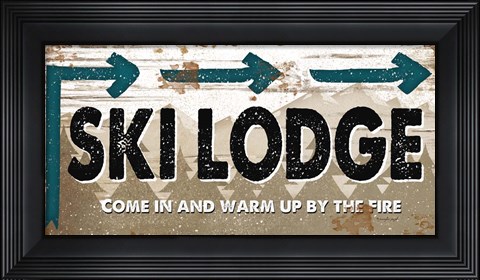 Framed Ski Lodge Print