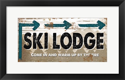 Framed Ski Lodge Print