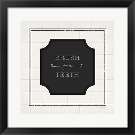 Framed Brush Your Teeth Print