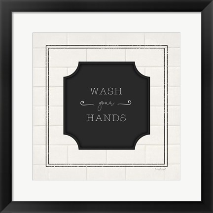 Framed Wash Your Hands Print