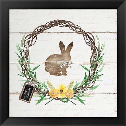 Framed Spring Wreath II Print