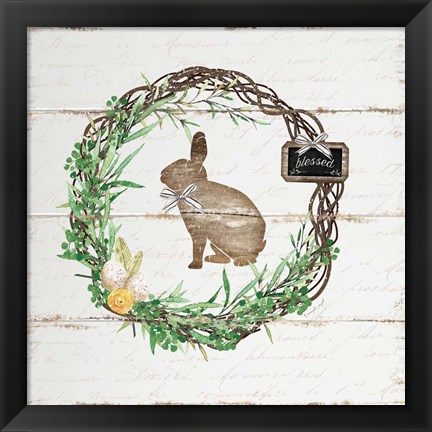 Framed Spring Wreath IV Print