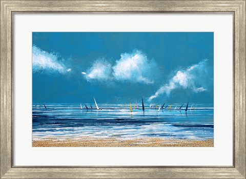 Framed Sea and Boats I Print