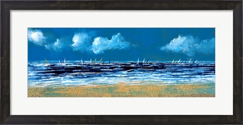 Framed Sea and Boats II Print