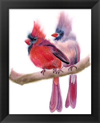 Framed Cardinal Couple Print