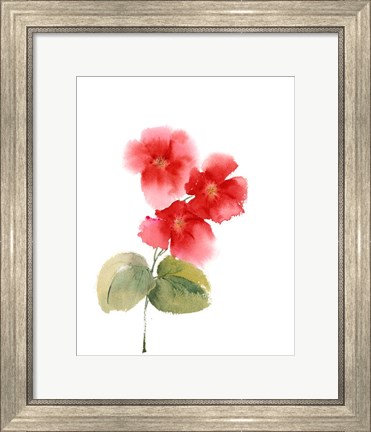 Framed Red Flowers I Print