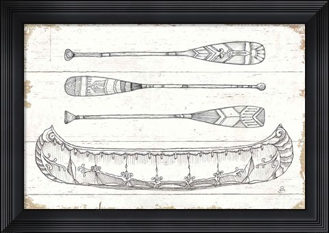 Framed Lake Sketches I Print