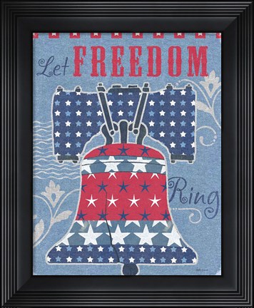 Framed Stars and Stripes Bell Dark Print