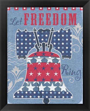 Framed Stars and Stripes Bell Dark Print