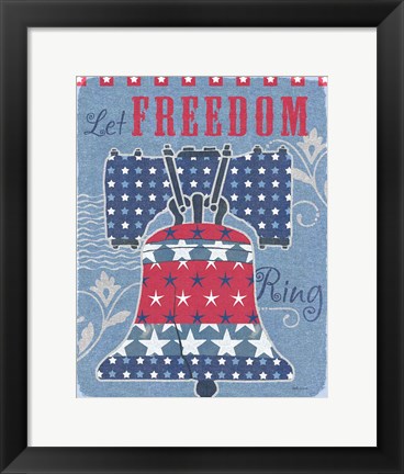 Framed Stars and Stripes Bell Dark Print