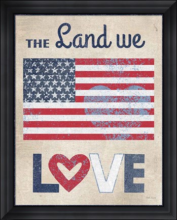 Framed Land We Love Dark Print
