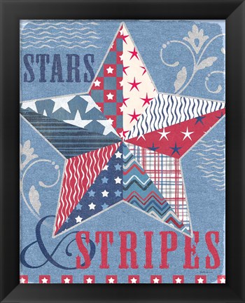 Framed Stars and Stripes Star Dark Print