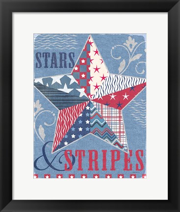 Framed Stars and Stripes Star Dark Print