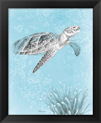 Framed Coastal Sea Life I v2 Print