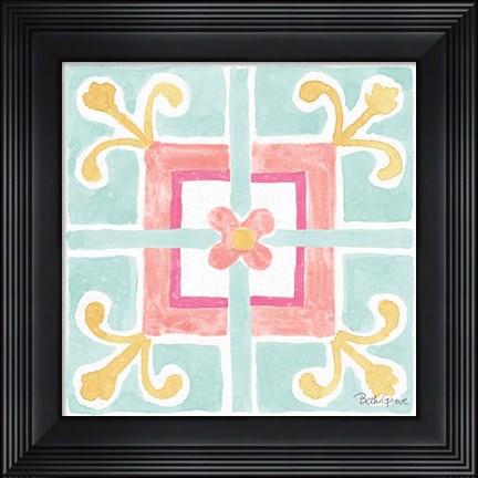 Framed Watercolorful XI Turquoise Print