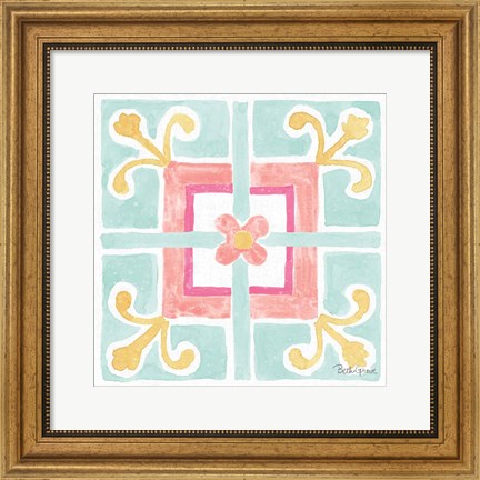 Framed Watercolorful XI Turquoise Print