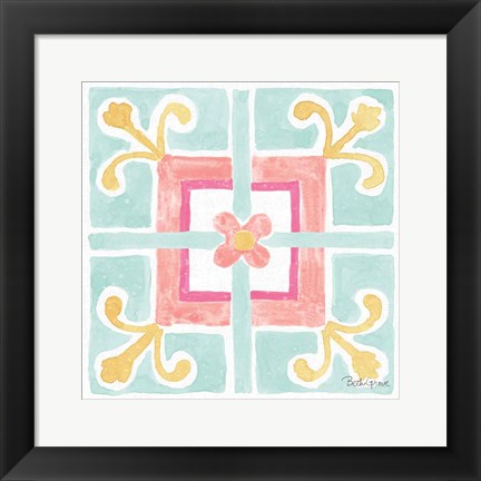 Framed Watercolorful XI Turquoise Print