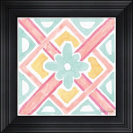 Framed Watercolorful IX Turquoise Print