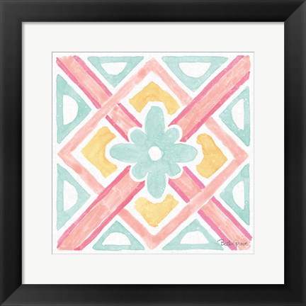 Framed Watercolorful IX Turquoise Print