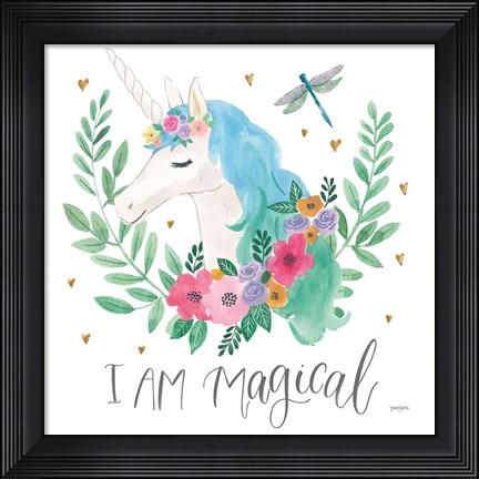Framed Magical Friends IV Dragonfly Print