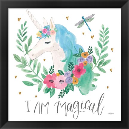 Framed Magical Friends IV Dragonfly Print