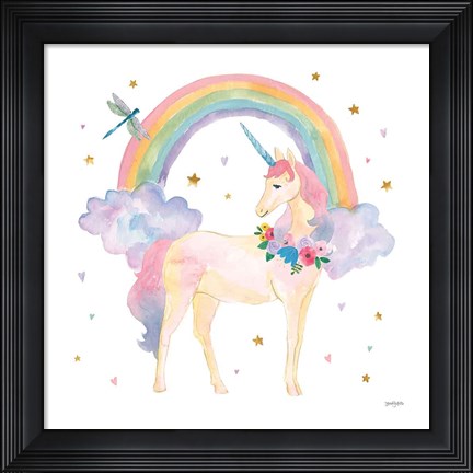 Framed Magical Friends I Dragonfly Print