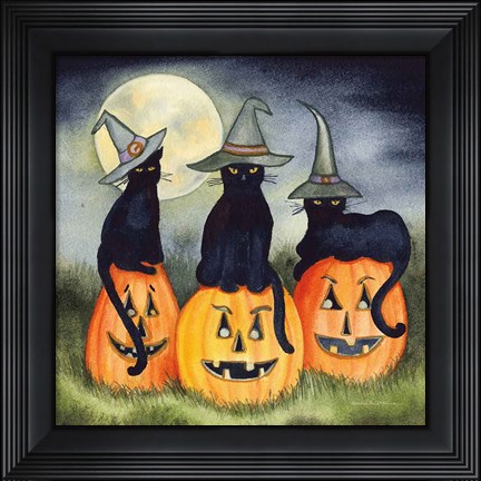 Framed Haunting Halloween Night II No Border Print