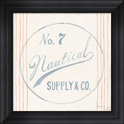 Framed Floursack Nautical IX Print