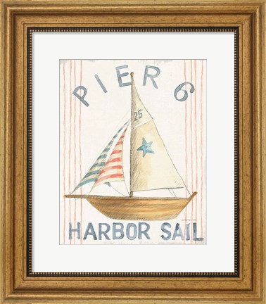 Framed Floursack Nautical VII Print