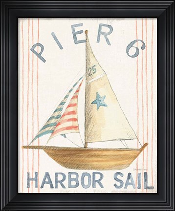 Framed Floursack Nautical VII Print