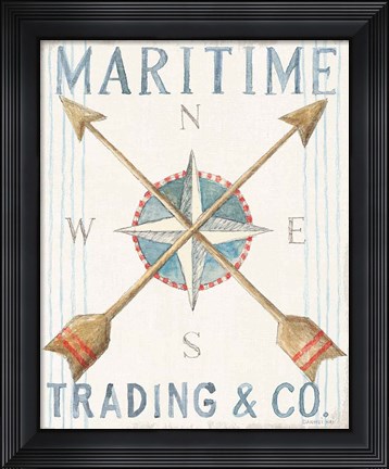 Framed Floursack Nautical VI Print
