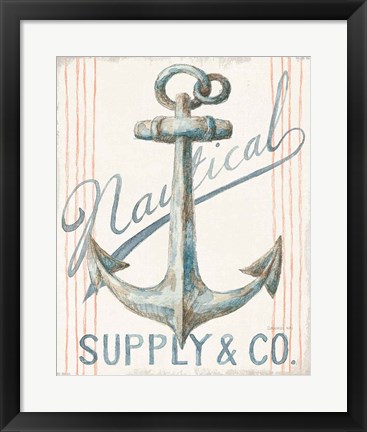 Framed Floursack Nautical V Print