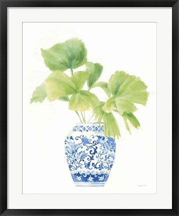Framed Palm Chinoiserie White IV Print