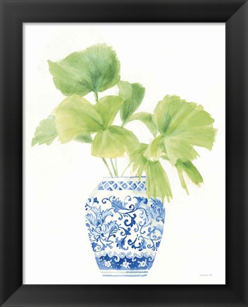 Framed Palm Chinoiserie White IV Print