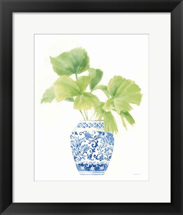 Framed Palm Chinoiserie White IV Print