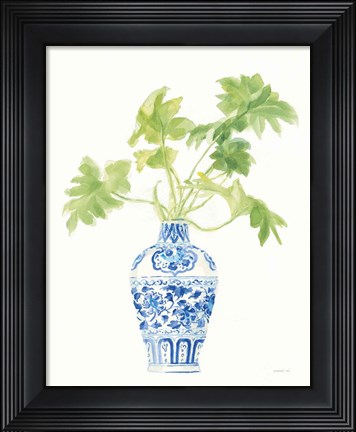 Framed Palm Chinoiserie White III Print