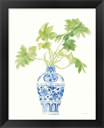 Framed Palm Chinoiserie White III Print