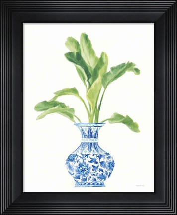 Framed Palm Chinoiserie White I Print