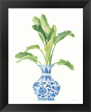 Framed Palm Chinoiserie White I Print